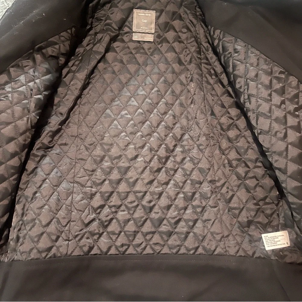 GAP‎ Gray and Black plaid Puffer wool Coat